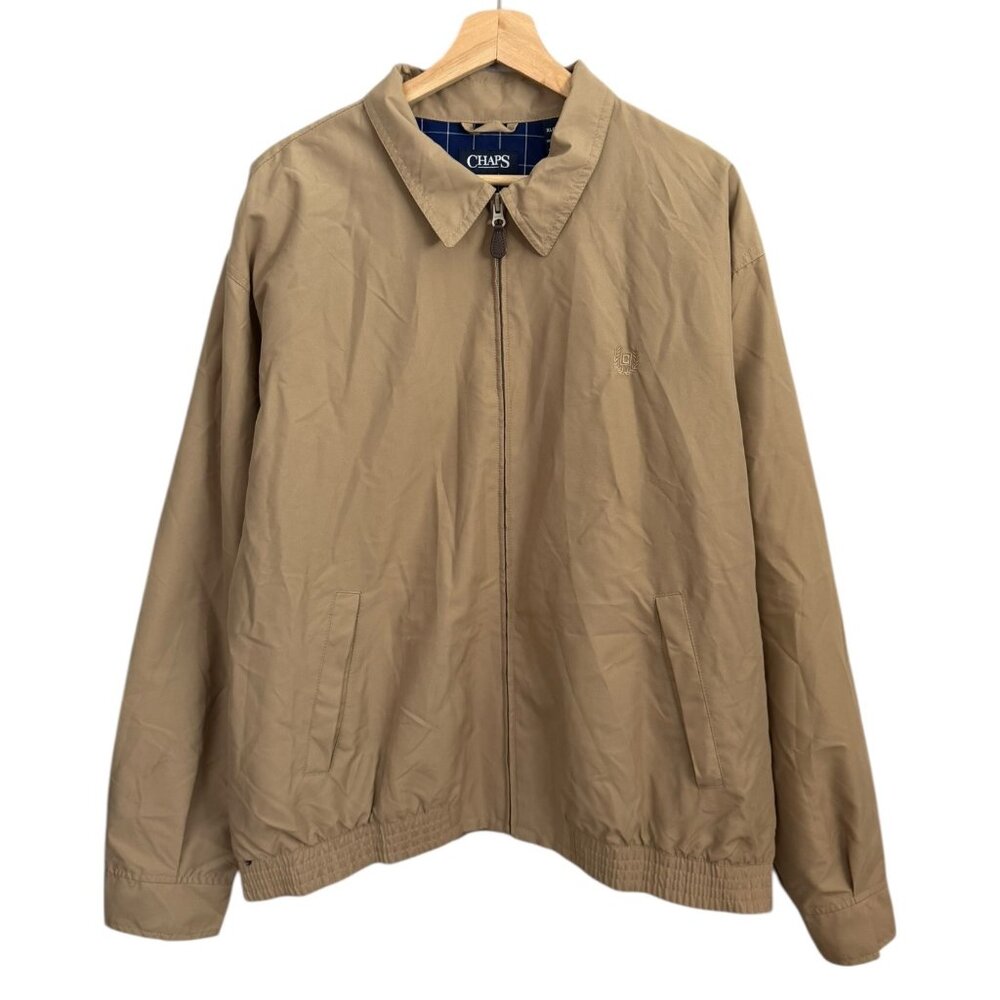 Chaps Ralph Lauren Mens Harrington Jacket Tan XL‎ Preppy Old Money